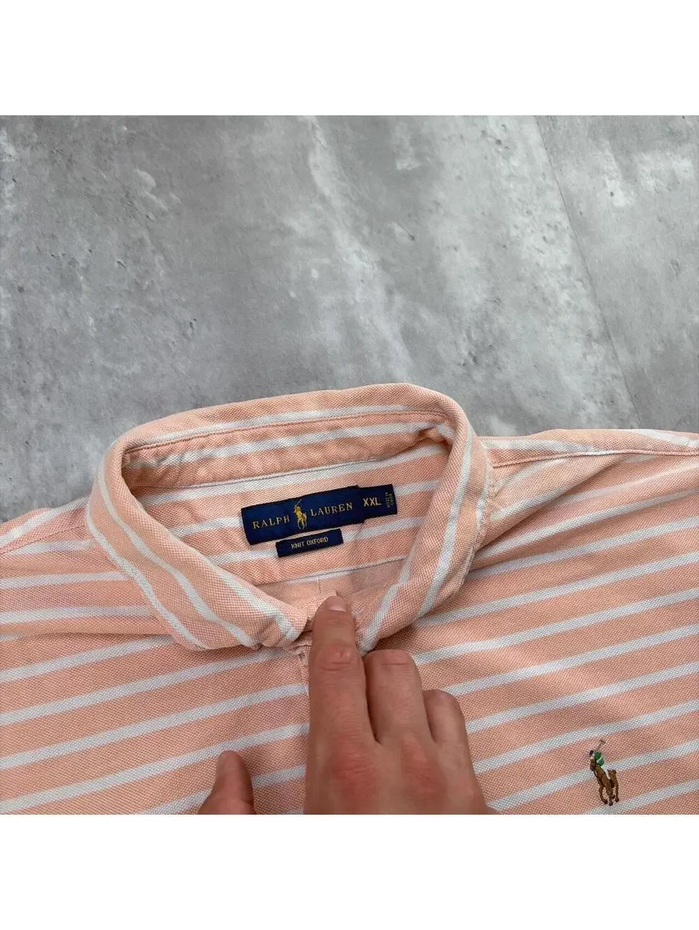 Y2K Orange Polo Ralph Lauren Striped Polo Shirt